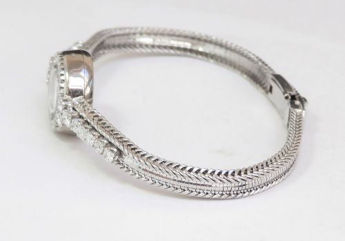 fig 6. Solid 18ct White Gold and Diamond Omega Ladies Cocktail Watch c1951