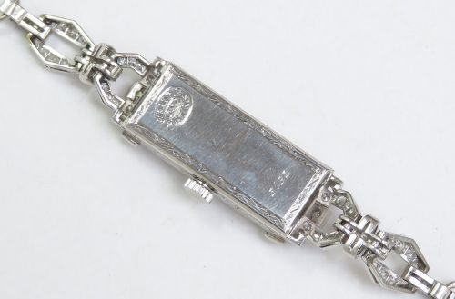 fig 5. Stunning Longines Platinum and Diamond Art Deco Ladies Cocktail Watch c1930