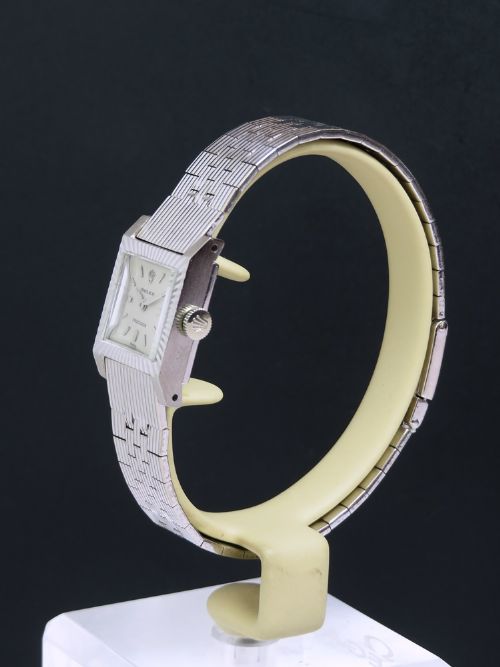 fig 1. Solid 18ct White Gold Rolex Precision Cocktail Watch c1963-64