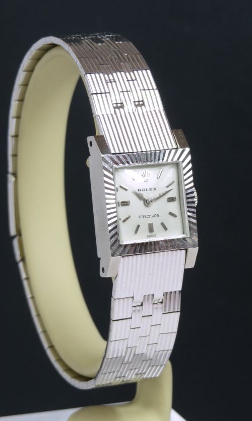 fig 2. Solid 18ct White Gold Rolex Precision Cocktail Watch c1963-64