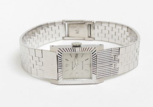 fig 4. Solid 18ct White Gold Rolex Precision Cocktail Watch c1963-64
