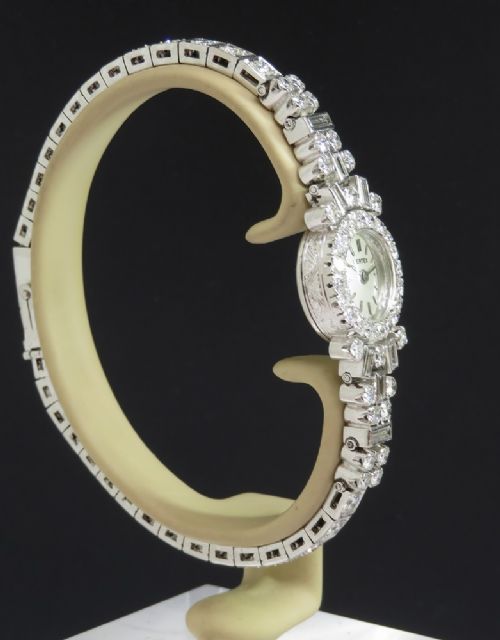 fig 3. Incredible Platinum and Diamond Ladies Art Deco Cocktail Watch by Vertex c1950