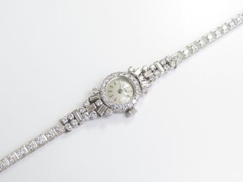 fig 8. Incredible Platinum and Diamond Ladies Art Deco Cocktail Watch by Vertex c1950