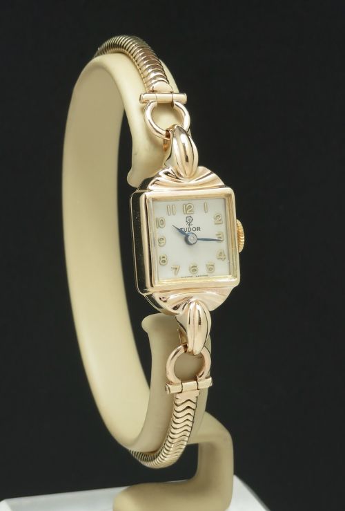 fig 2. Solid 9ct Gold Rolex Tudor Ladies Cocktail Watch c1955