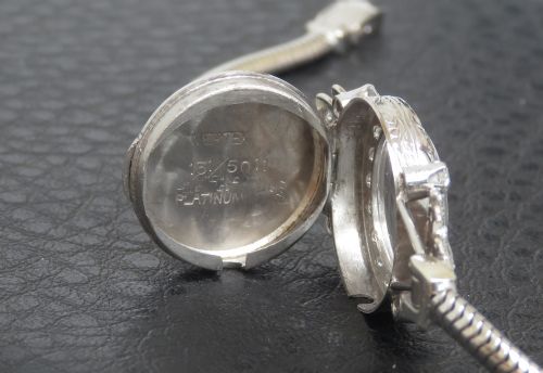 fig 4. Beautiful Platinum and Diamond Ladies Art Deco Cocktail Watch by Vertex c1950