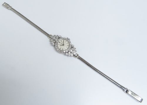 fig 5. Beautiful Platinum and Diamond Ladies Art Deco Cocktail Watch by Vertex c1950