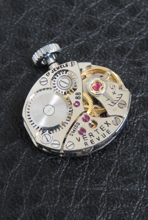 fig 6. Beautiful Platinum and Diamond Ladies Art Deco Cocktail Watch by Vertex c1950