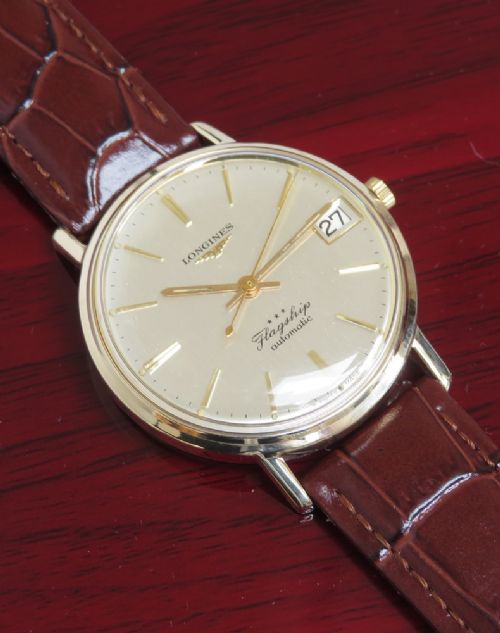 fig 3. Solid 9ct Gold Longines Flagship Automatic c1965