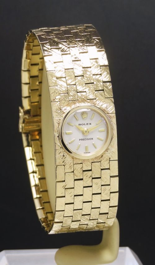 fig 2. Heavy Solid 9ct Gold Rolex Precision Ladies Cocktail Watch c1961
