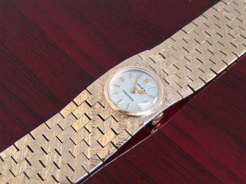 fig 5. Heavy Solid 9ct Gold Rolex Precision Ladies Cocktail Watch c1961