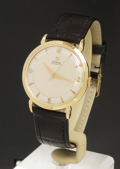 fig 1. Rare Solid 18ct Gold Omega Automatic Two Tone Dial c1955
