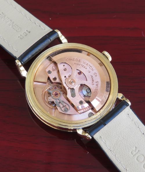 fig 5. Rare Solid 18ct Gold Omega Automatic Two Tone Dial c1955