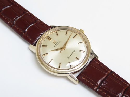 fig 5. Solid 9ct Gold Omega Seamaster Automatic c1965 With Box and Papers