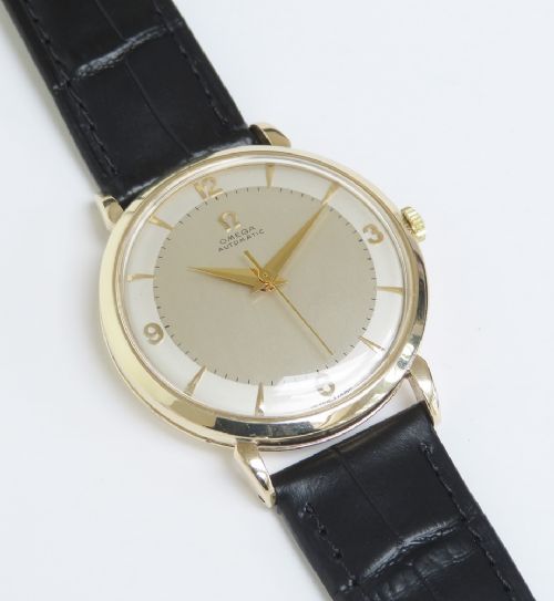 fig 2. Solid 9ct Gold Omega Automatic Two Tone Dial c1955