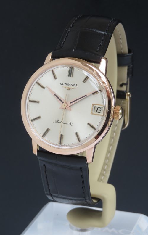 Solid 18ct Rose Gold Longines Automatic C1966