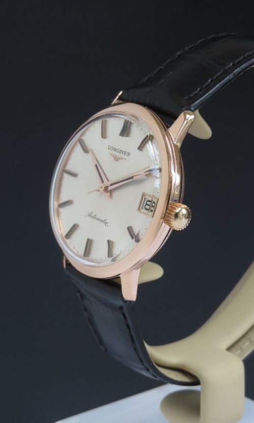 fig 1. Solid 18ct Rose Gold Longines Automatic c1966