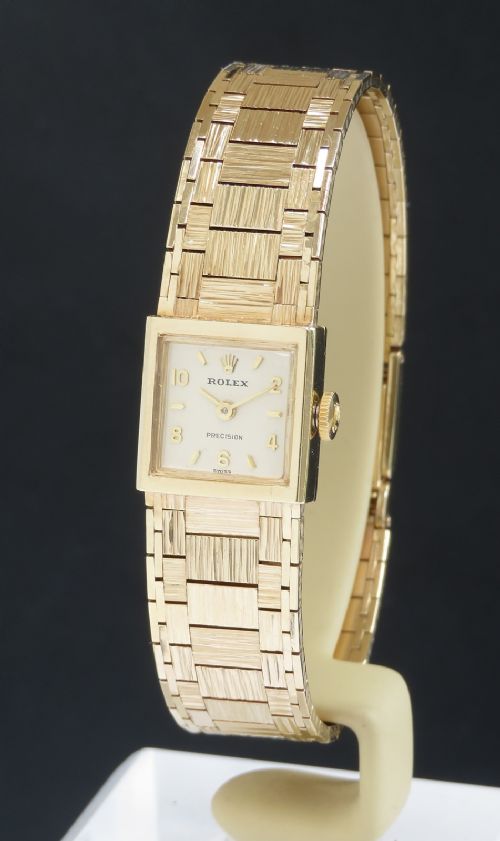 Mint Condition Heavy Solid 9ct Gold Rolex Precision Cocktail Watch C1966