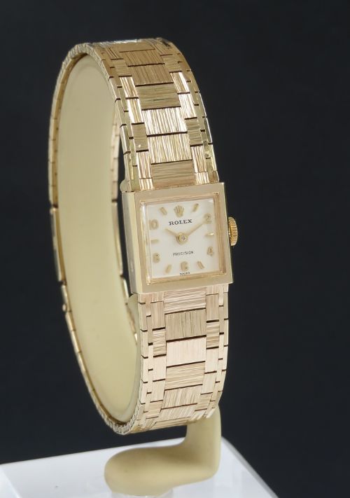 fig 5. Mint Condition Heavy Solid 9ct Gold Rolex Precision Cocktail Watch c1966