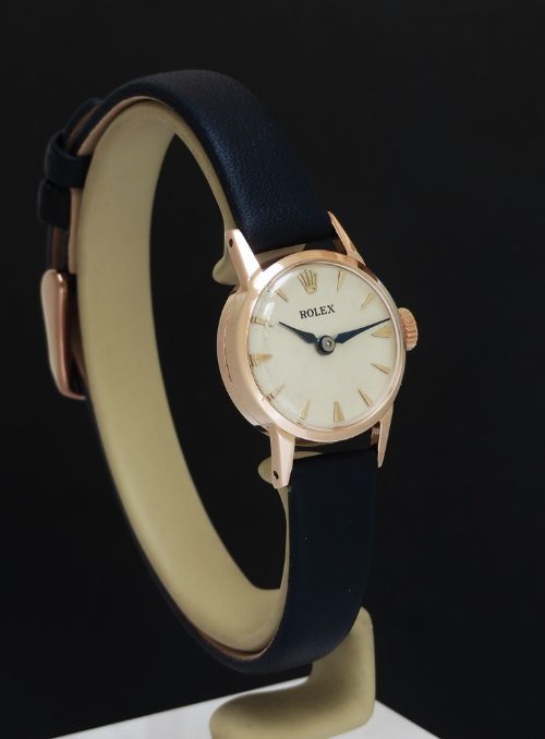 fig 1. Solid 18ct Rose Gold Ladies Rolex c1962