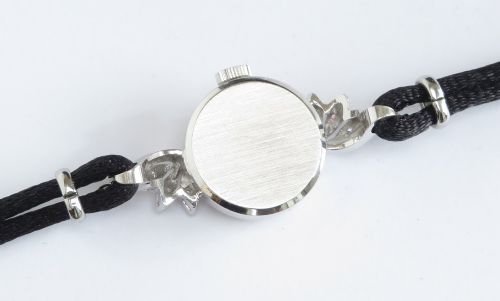 fig 4. Omega 14ct White Gold and Diamond Ladies Cocktail Watch c1963