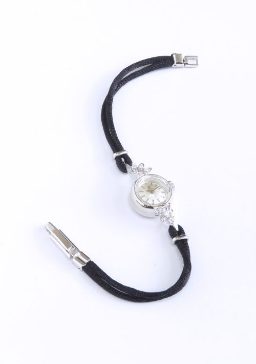 fig 6. Omega 14ct White Gold and Diamond Ladies Cocktail Watch c1963
