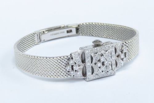fig 2. Incredible and Rare Platinum and Diamond 'Hooded' ladies Cocktail Watch c1967 by Vertex