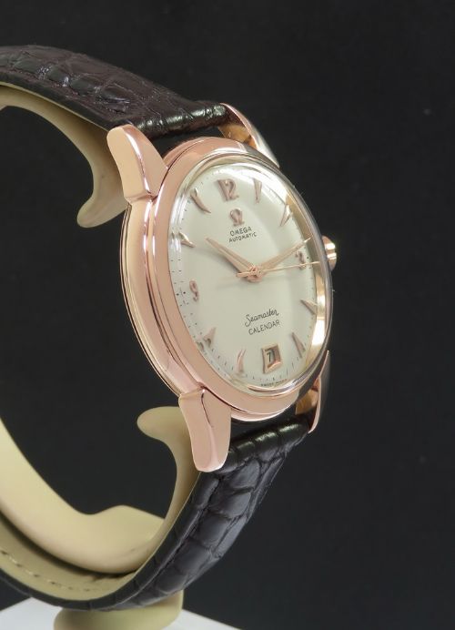 fig 2. Solid 18ct Rose Gold Omega Calendar Bumper Mark 1 c1951