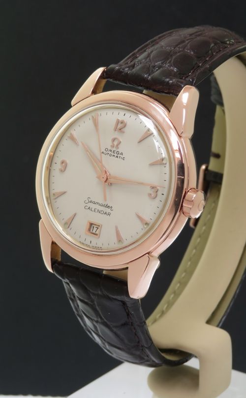 fig 3. Solid 18ct Rose Gold Omega Calendar Bumper Mark 1 c1951