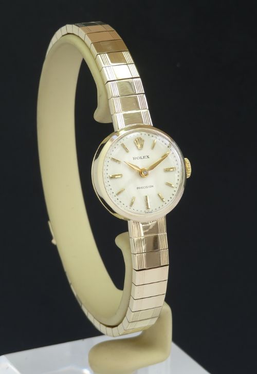 fig 1. Solid 9ct Gold Rolex Precision Ladies Watch c1957