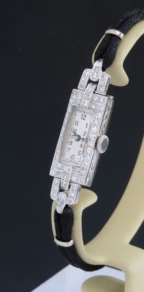fig 4. Art Deco Longines Platinum and Diamond Cocktail Watch c1930