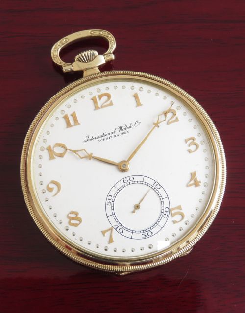 Stunning Solid 14ct Gold International Watch Company Slimline Art Deco Pocket Watch C1928