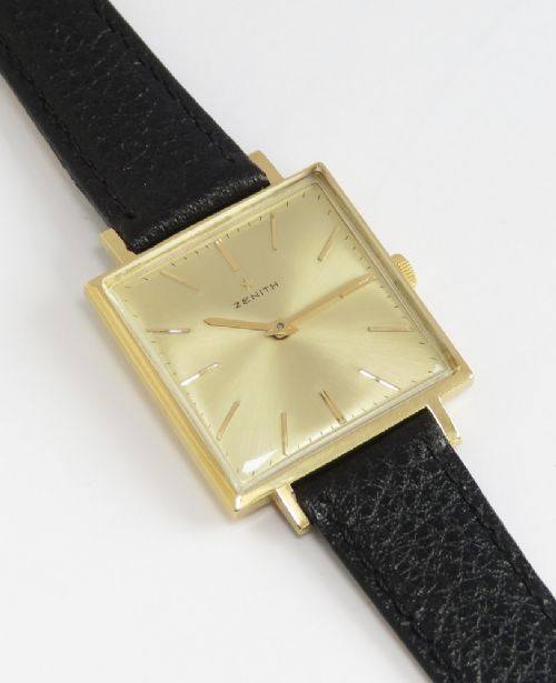 fig 5. Solid 18ct Gold Zenith Kennedy Mens Watch c1965