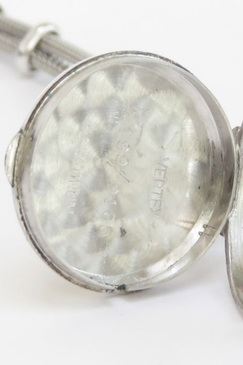 fig 6. Near Mint Condition Vertex Platinum and Diamond Ladies Cocktail Watch c1958