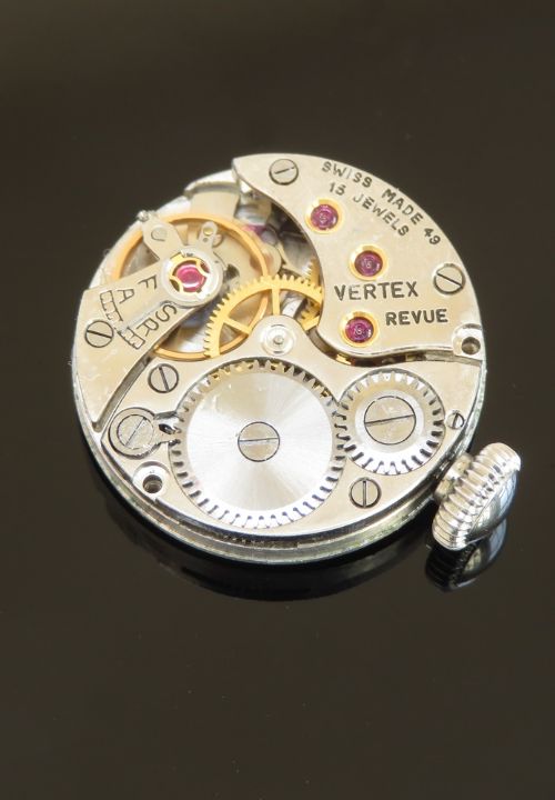 fig 7. Near Mint Condition Vertex Platinum and Diamond Ladies Cocktail Watch c1958