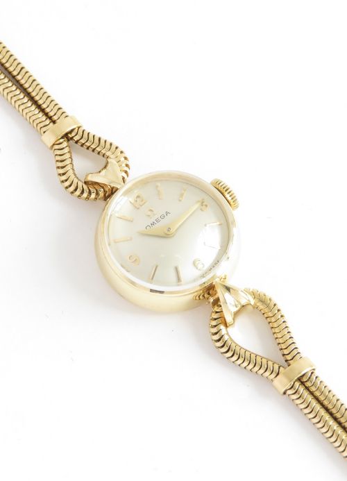 fig 6. Mint Original Solid 18ct Gold Omega Ladies Cocktail Watch c1954