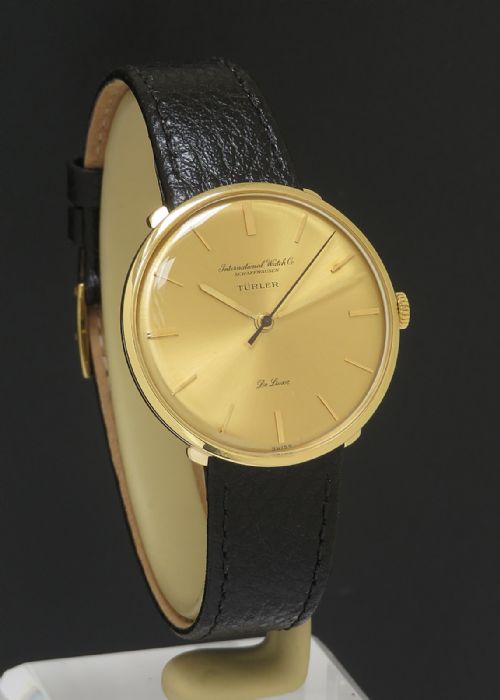fig 3. Solid 18ct Gold International Watch Company IWC Turler Deluxe c1965