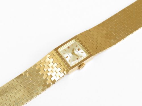 fig 6. Extremely Rare Solid Heavy 18ct Gold Ladies Rolex Strap Watch c1969