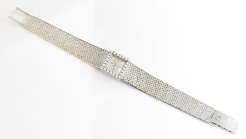 fig 1. Solid 18ct White Gold and Diamond Omega Cocktail Watch c1966