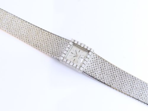 fig 4. Solid 18ct White Gold and Diamond Omega Cocktail Watch c1966