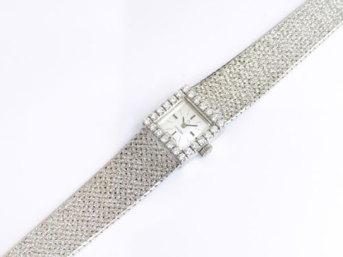 fig 5. Solid 18ct White Gold and Diamond Omega Cocktail Watch c1966