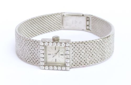 fig 6. Solid 18ct White Gold and Diamond Omega Cocktail Watch c1966