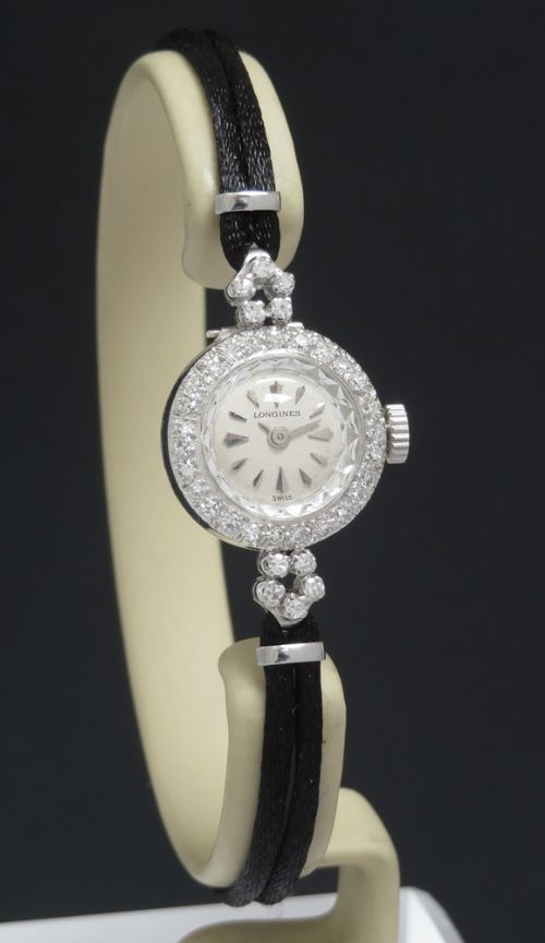 fig 2. Longines Platinum Diamond Ladies Cocktail Watch c1960