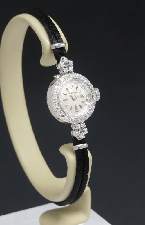 fig 3. Longines Platinum Diamond Ladies Cocktail Watch c1960
