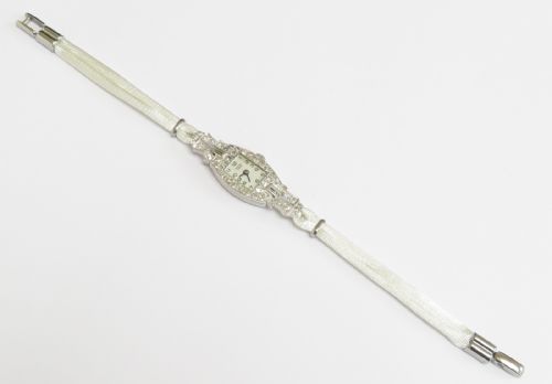 fig 5. Stunning Rare Platinum and Diamond Ladies Cocktail Watch by Bensons of London c1950
