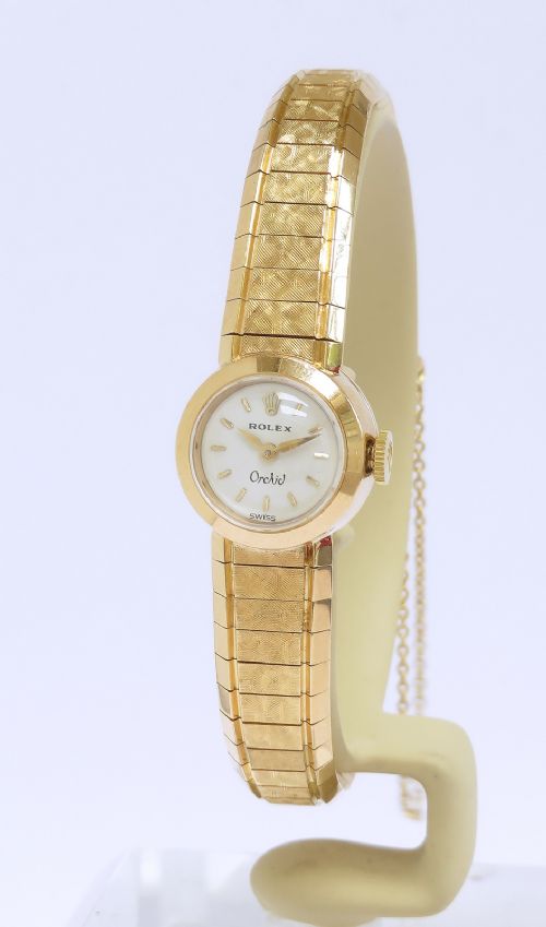 fig 2. Stunning Mint Condition Solid 18ct Gold Rolex Orchid c1959