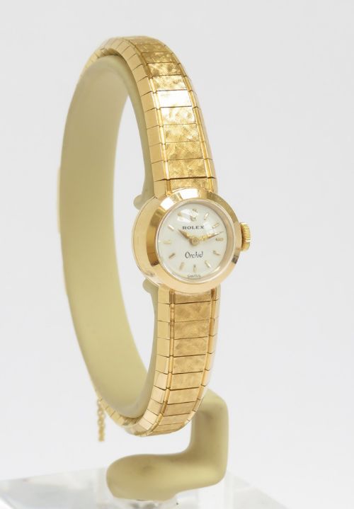 fig 3. Stunning Mint Condition Solid 18ct Gold Rolex Orchid c1959