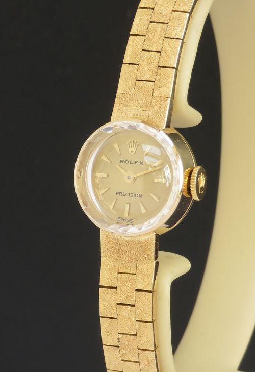 fig 4. Beautiful Solid 18ct Gold Rolex Precision Ladies Cocktail Watch c1966