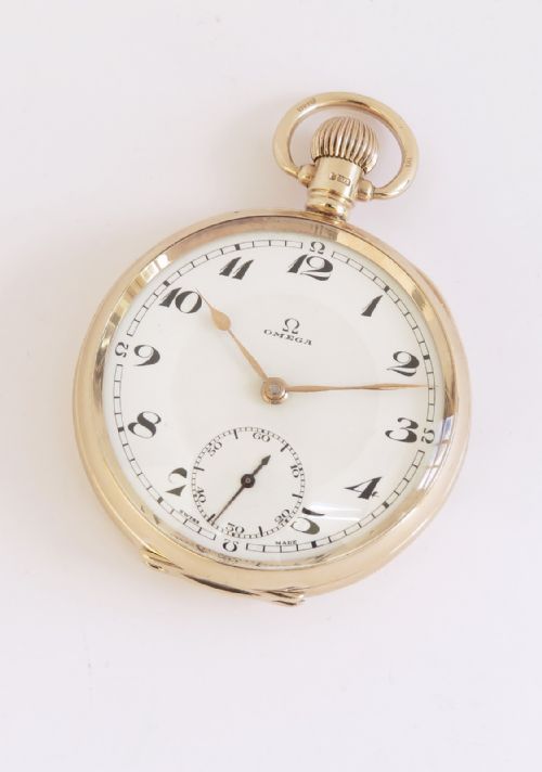 Mint Condition Grade Dd  9ct Gold Omega Pocket Watch C1925