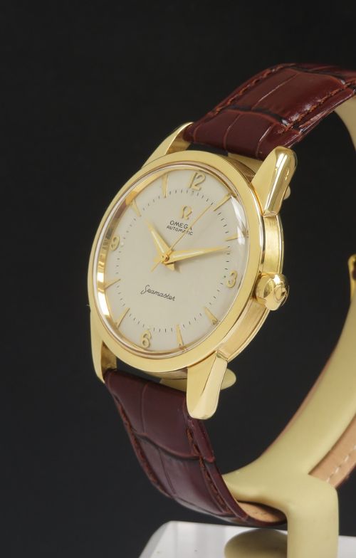 fig 1. Heavy Solid 18ct Gold Omega Seamaster Automatic Mens Watch c1957