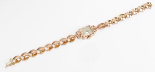 fig 3. Very Rare Solid 18ct Rose Gold Omega Ladies Cocktail Watch c1949